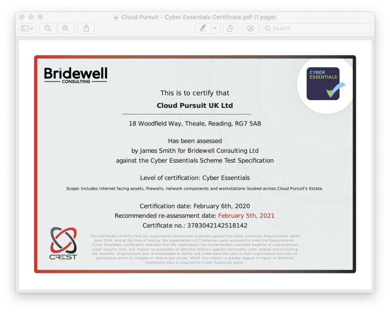 We are now Cyber Essentials Certified
